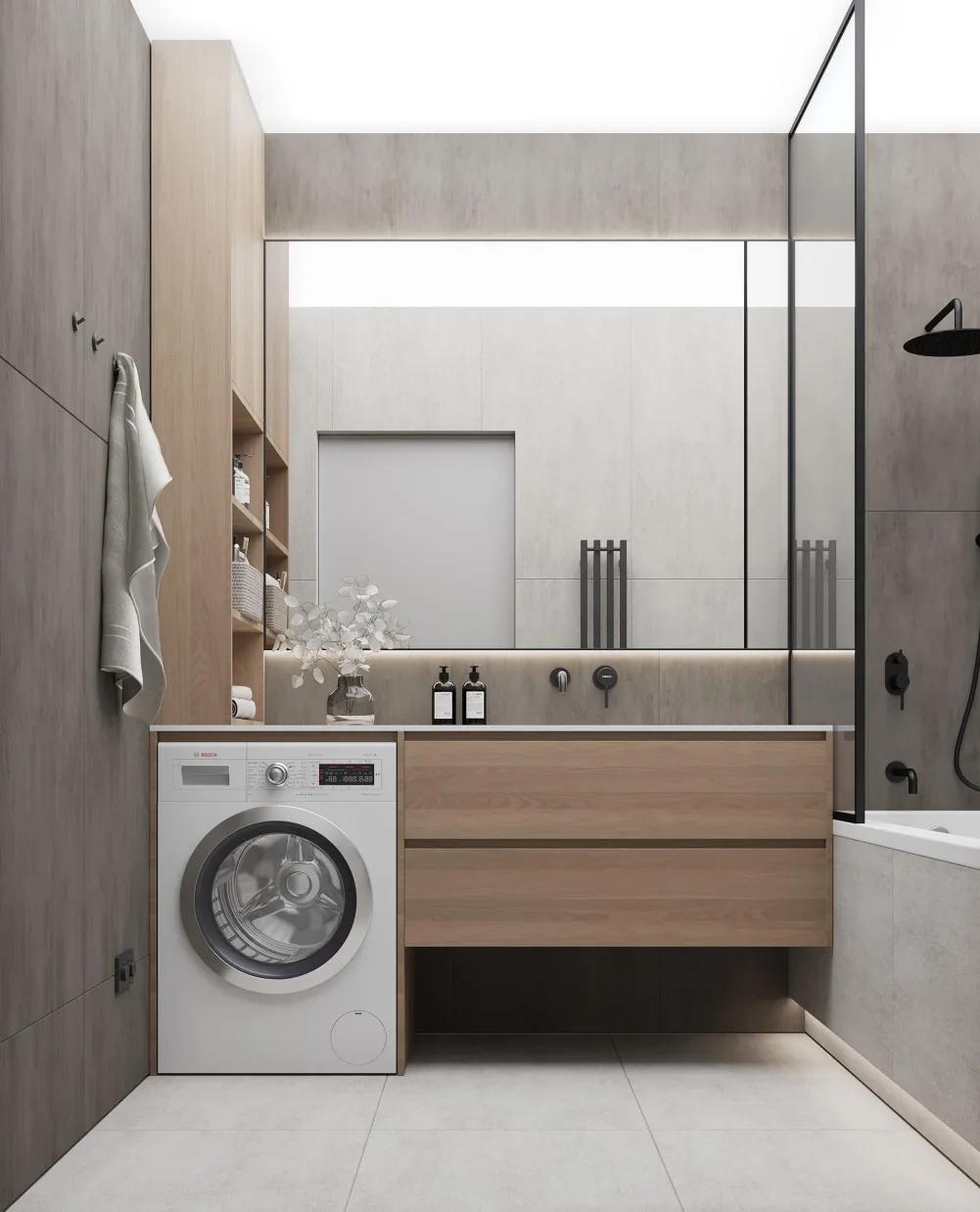 Ванная — визуализация из дизайн-проекта квартиры 64,8 м²